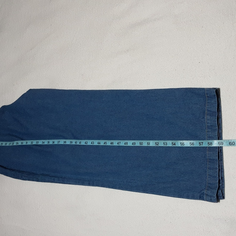 Sincerely Jules 100 % Cotton Women's   Blue Denim Jumsuit Size L. Missing Belt. - Picture 12 of 14